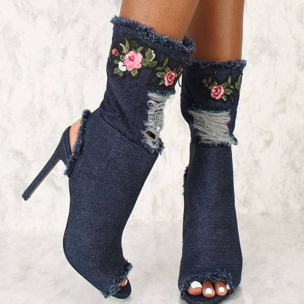 Dstressed Peep Toe Booties